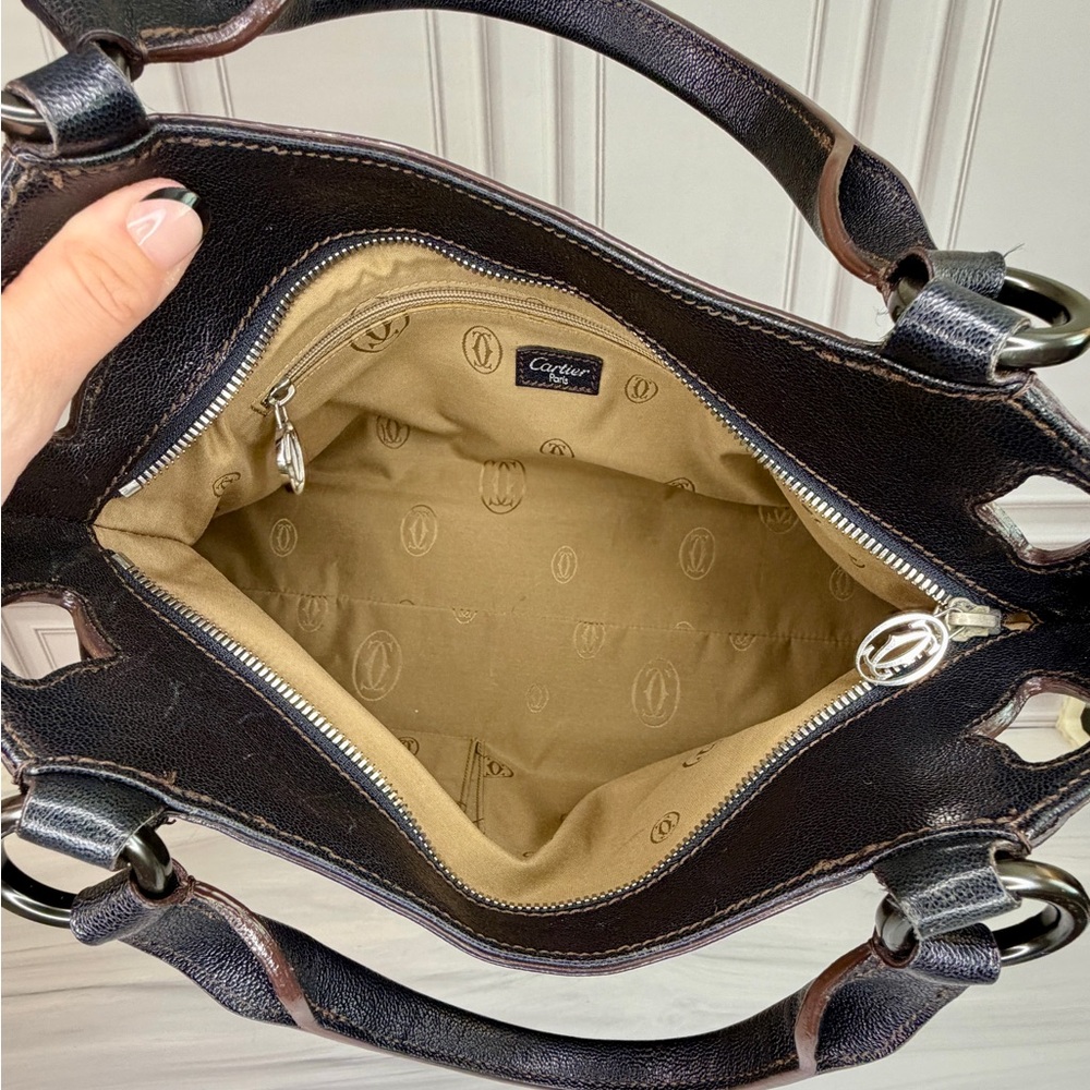 Cartier Vintage Marcello Black Leather Shoulder Bag Like New Condition Dust Bag - Picture 7 of 13